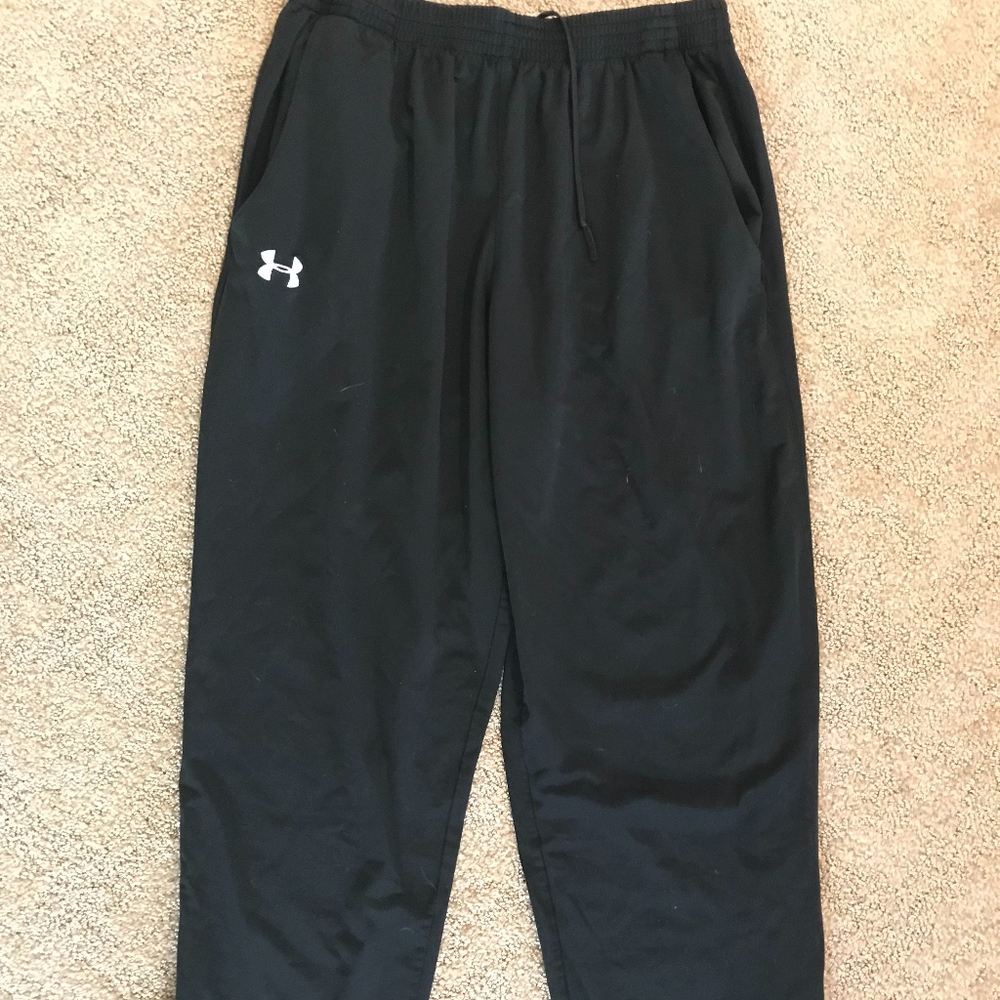 under armor mens athletic pants black
